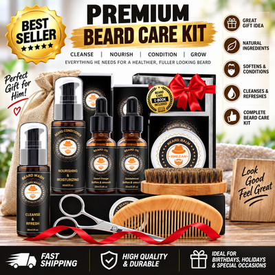 Beard Care Essentials - Moisturizing, Nourishing Grooming Kit for Every Beard