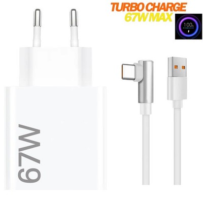 für Xiaomi Mi, Redmi Note, Poco HyperCharge Schnellladegerät 67W Usb C Ladekabel