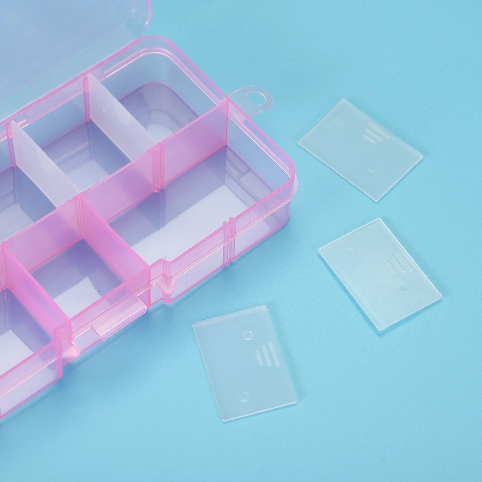 1 Pcs 6.9x4x1 Inch Nail Charm Organizer 15 Grids Craft Pink - image 3 of 4