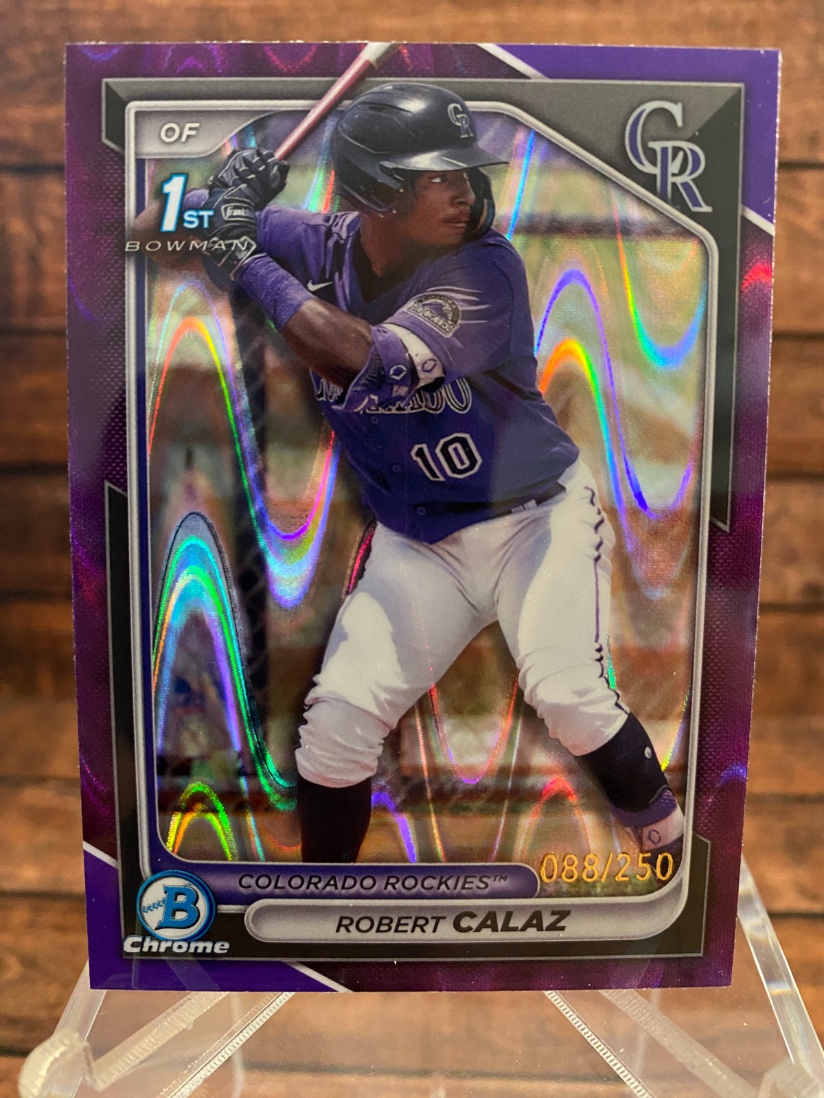 2024 Bowman Chrome 1st Robert Calaz /250 Purple RayWave Refractor
