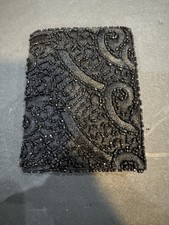 Vtg Black Beaded Wallet