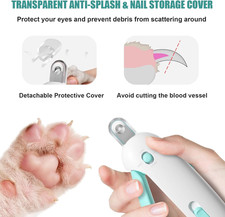 Cat Nail Clipper with Adjustable Aperture, Dog Nail Trimmer with Nail File fo...