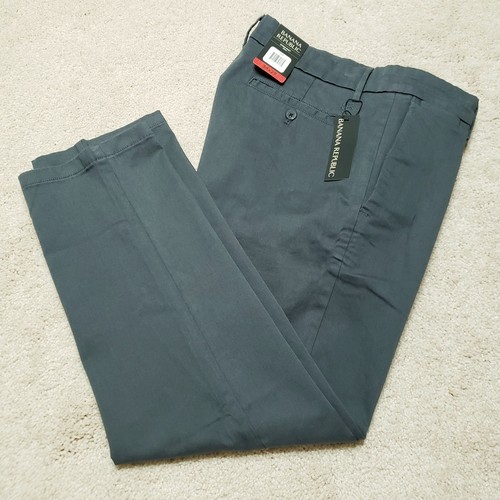 Banana Republic Pants Mens 34x29 Gray Chino Trousers Preppy Stretch Comfort