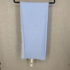 Chicos Alayna Oversized Blanket Oblong Scarf Pale Parisian Blue Lightweight NEW