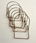 LOT OF SIX GOLD TONE WIRE ADJUSTABLE PLATE OR BOWL DISPLAY STANDS 3IN X 4 X 4 IN