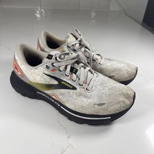 Brooks Adrenaline GTS 23 Mens Sz 8 D Running Shoes White Gray Run Walk Train
