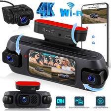 4K 360° Dashcam 3″ Bildschirm G-Sensor WiFi GPS App Nachtsichtgerät Parkhilfe DE