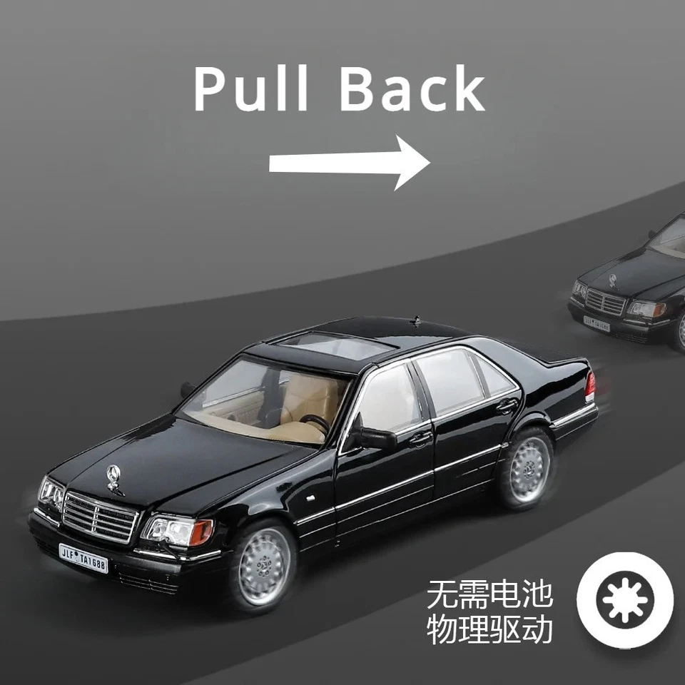 1:24 梅赛德斯奔驰 W140 320SEL 高模拟压铸汽车模型收藏品玩具 — 第 2/4 张图片
