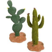 2 Pezzi Pvc Modello Cactus Decorazioni Finte per Ufficio Piante Artificiali Ornamento US