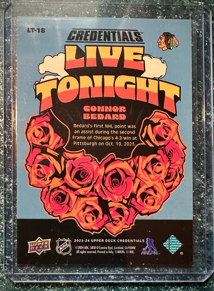 2023-24 Upper Deck Credentials Live Tonight Connor Bedard #LT-18 Rookie RC - Image 2 of 2