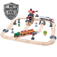 Hape: Mining Loader Set - 12pc Train Yard Playset, Wooden Toy, Ages 3 