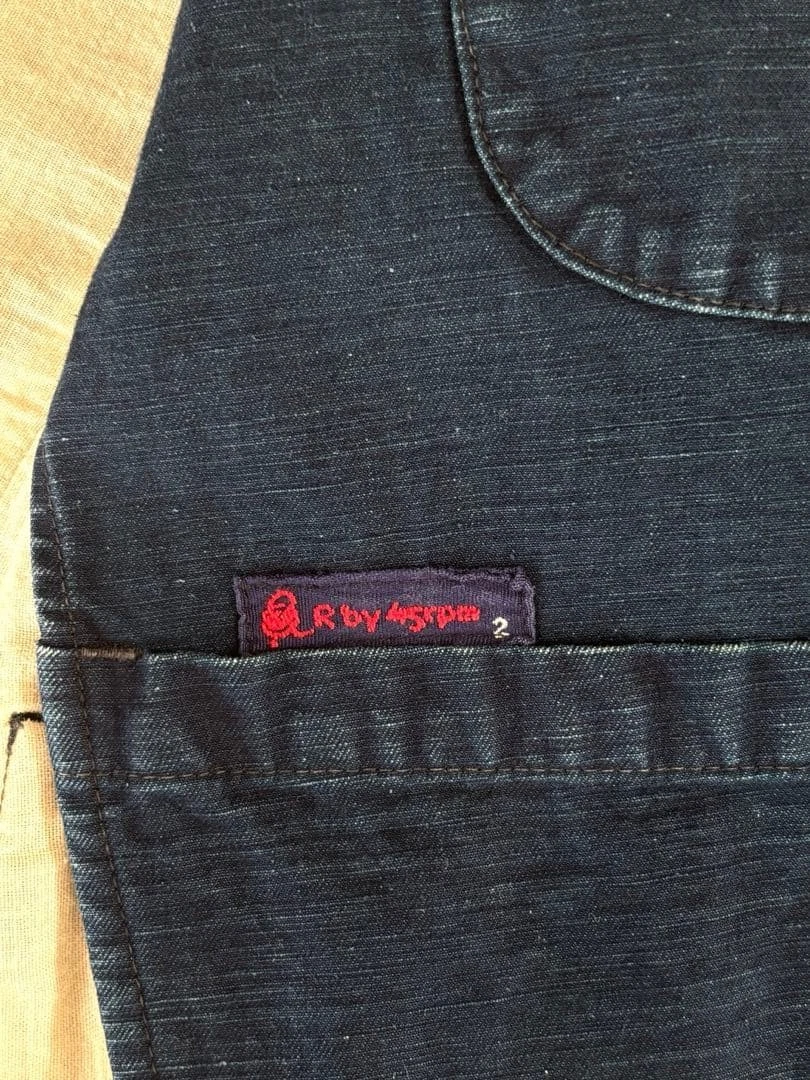 45R 45rpm R-by45rpm Indigo Coverall Jacket Denim Work Coat Size L Vintage Japan - product detail image 5