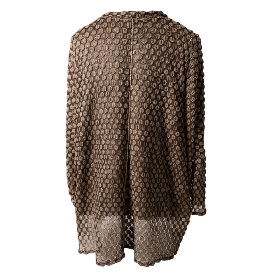 Conjunto de camisa y bufanda marrón para mujer IC By Connie K talla S manga 3/4 texturizada - CJ - Imagen 3 de 4