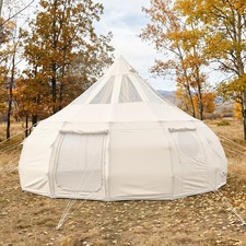 Canvas Bell Tent 5m / 16.4ft 4-Season Camping...