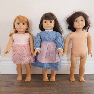 Lot Of 3 American Girl 18" Inch Dolls Kirsten Pleasant Company w/ Play Wear !!!