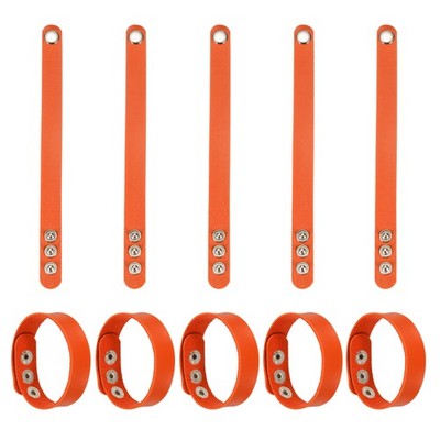 10 orange Lederarmbänder, für Snap, ohne Muster