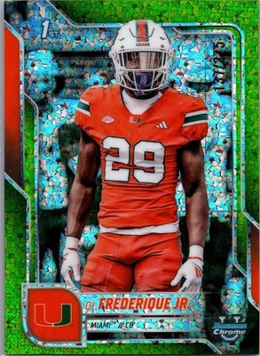 2025 Bowman University Chrome #92 OJ Frederique Jr. Lime Green Refractor #/275