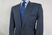 Hickey Freeman "customized" dark navy slate pin stripe full canvas suit 42 R