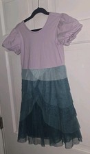 HANNA ANDERSSON DISNEY lavender Turquoise Green Layered Tulle Princess 6 7