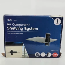 AVF Steel Wall Mounted AV Component Shelving System with 1 Shelves in Black