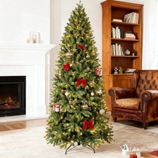 6 ft Pre-lit Artificial Skinny Christmas Tree with 300 Lights 1032 Branch Tip