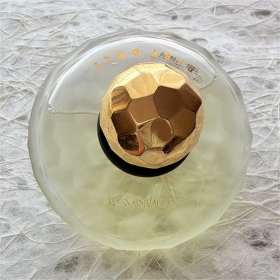 Yves Saint Laurent Baby Doll Paris Empty Perfume Bottle Round Faceted Gold Cap
