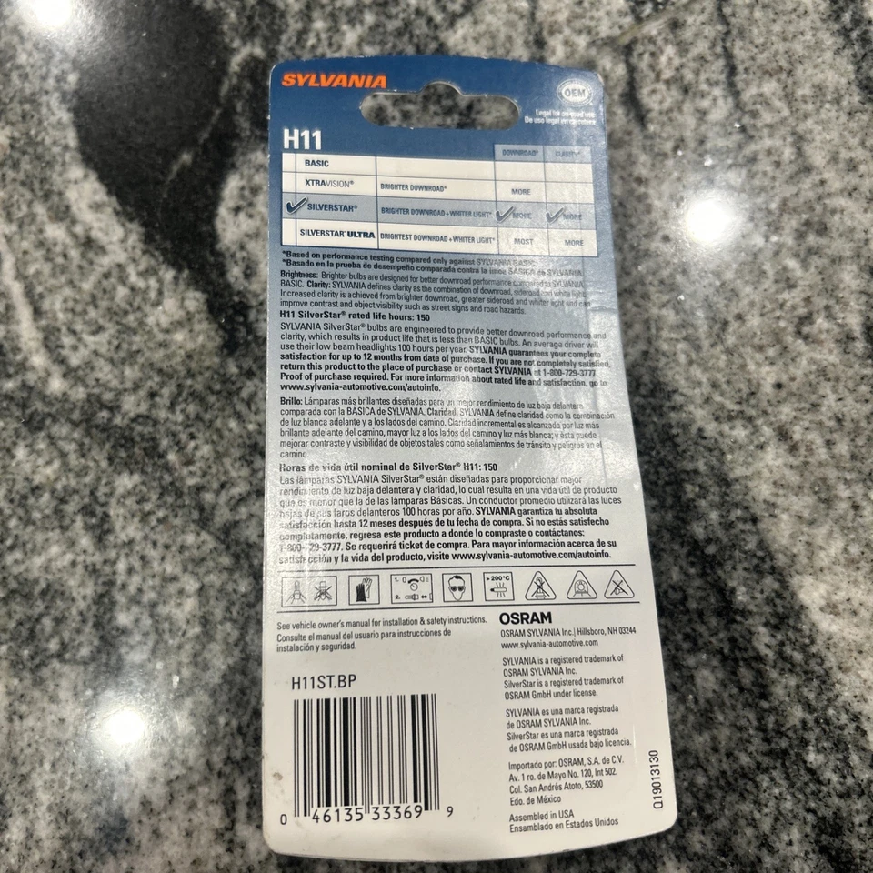 Halogênio SYLVANIA H11 SilverStar – Lâmpada de farol de feixe alto/baixo mais brilhante (1 peça) - Imagem 2 de 2