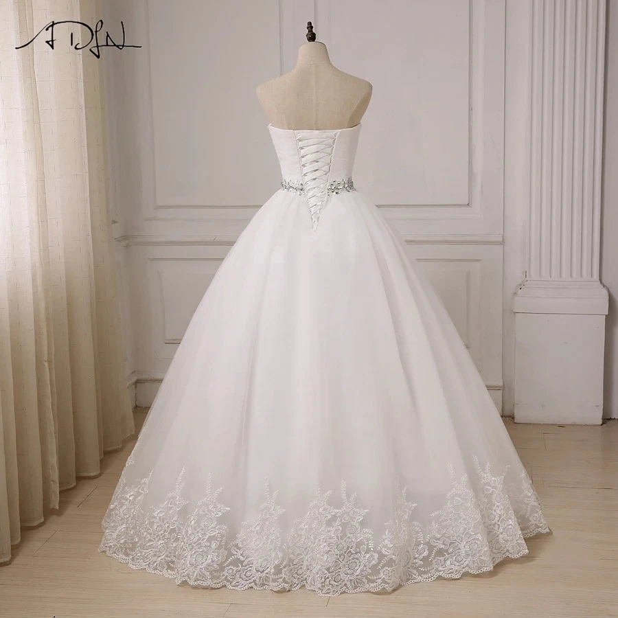 Sweetheart A-line Wedding Dresses Lace Sleeveless Ivory/White Floor Length - Image 2 of 4