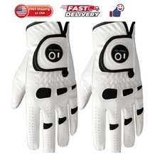 Golf Gloves Men with Ball Marker 2 Pack