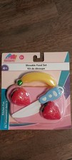 Kitchen Playset Just Pretending Sliceable Food Set 4 Pcs Strawberry Banana New