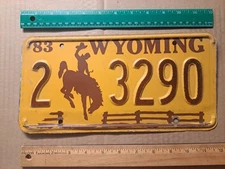 License Plate, Wyoming, 1983, 2 (Laramie County) Bucking Bronco, 3290