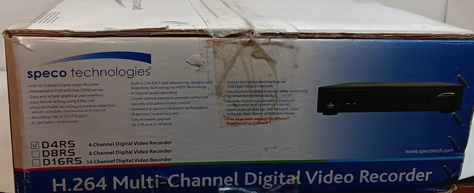 NEW Speco D4RS500 4 Channel H.264 DVR 500GB Digital Video Recorder D1 w/ Remote - Image 3 of 4