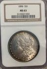 1896-P MORGAN SILVER DOLLAR :: NGC MS-63 :: Attractive Toning