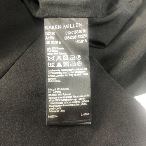 Karen Millen Black Sheer Pencil Occasion Dress UK 8 EUR 36 Stretchy - Picture 10 of 11