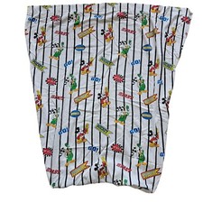Vtg Disney Dundee Crib Sheet Half Fitted Half Flat Mickey Mouse Car Racing USA