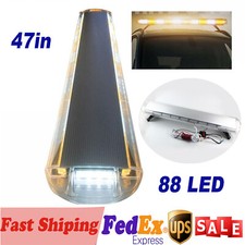 47 Bar Emergency Warning Tow Truck Response Led Amber White Strobe Light 88w