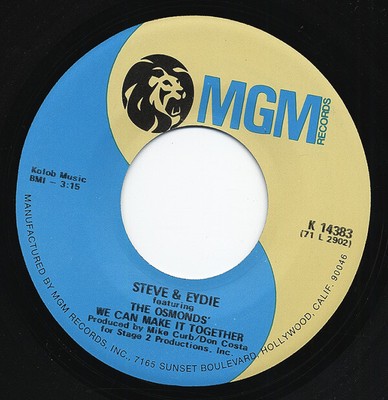 Steve & Edyie - We Can Make It Together(& Osmonds) - E Fini - Singles Pop/Div...