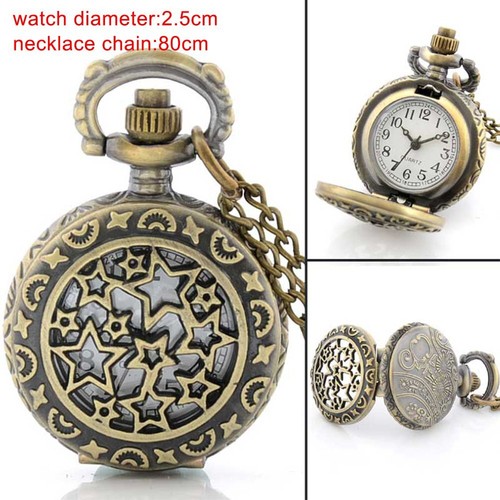 Orologio da tasca Steampunk quarzo vintage design antico collana ciondolo regalo retrò - Foto 70 di 98