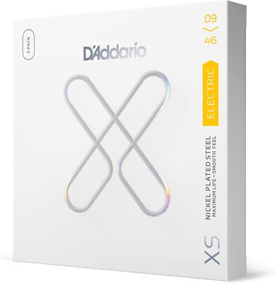 D'Addario 9-46 XS vernickelte Saiten für E-Gitarre 3er-Pack