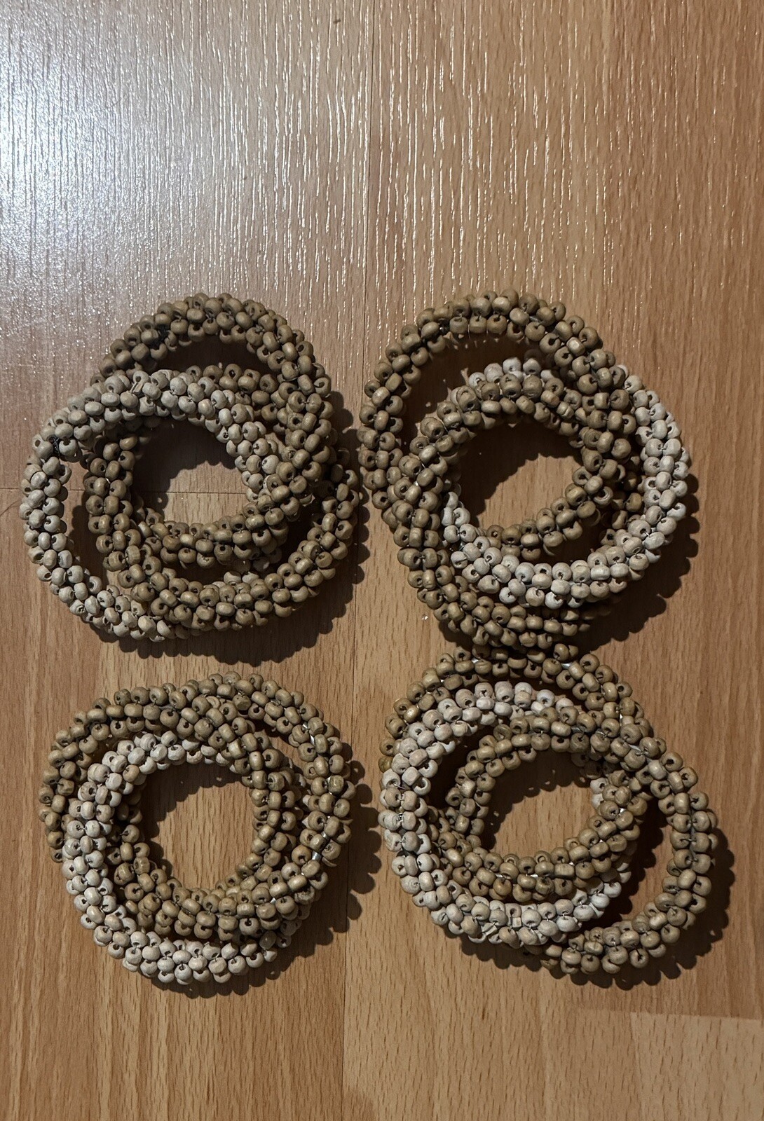 OKA Set of Four Laucala Wooden Beaded Napkin Rings eBay