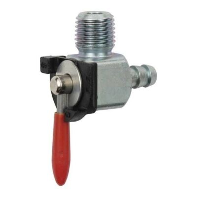 Mini Benzinhahn Chrom, 90° Auslaß hinten, für Harley - Davidson 1/4''NPT