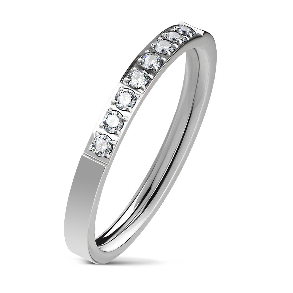 Bague Femme Neuve Taille 54 (17,3 Mm) - Acier Inoxydable, Pierres Bleu-vert