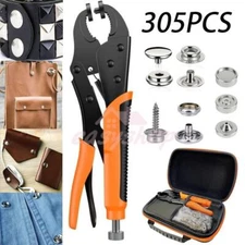 305PCS Heavy Duty Snap Fastener kit - Adjustable Snap Setter Tool for Tarps