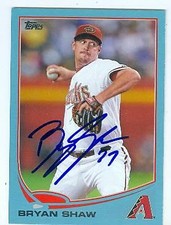 Bryan Shaw autographed baseball card (Diamondbacks) 2013 Topps #101 Walmart Blue