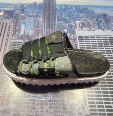 Nike Asuna Crater Slide Sandal Black/White-Mean Green Mens Size 8