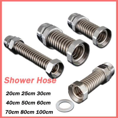 Shower Hose 20cm - 1M Stainless Steel Shower Bathroom Pipe Water Heater Plumbing