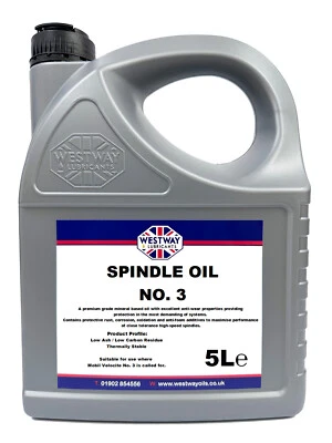 WESTWAY LUBRICANTS LTD Spindle Oil No. 3 Equivalent to Mobil Velocite 3 - 5 Litres