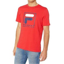 Fila Heritage F Box Logo Men's T-Shirt Chinese Red LM913787-622