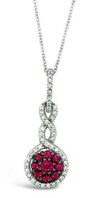 LeVian Rubin Halskette 1/2 kt roter Anhänger in 14 Karat Weißgold