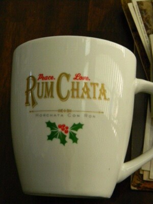 Rum Chata- ''Peace, Love, Rum Chata'' -Holiday mug/ cup- Horchata Con Ron- HTF